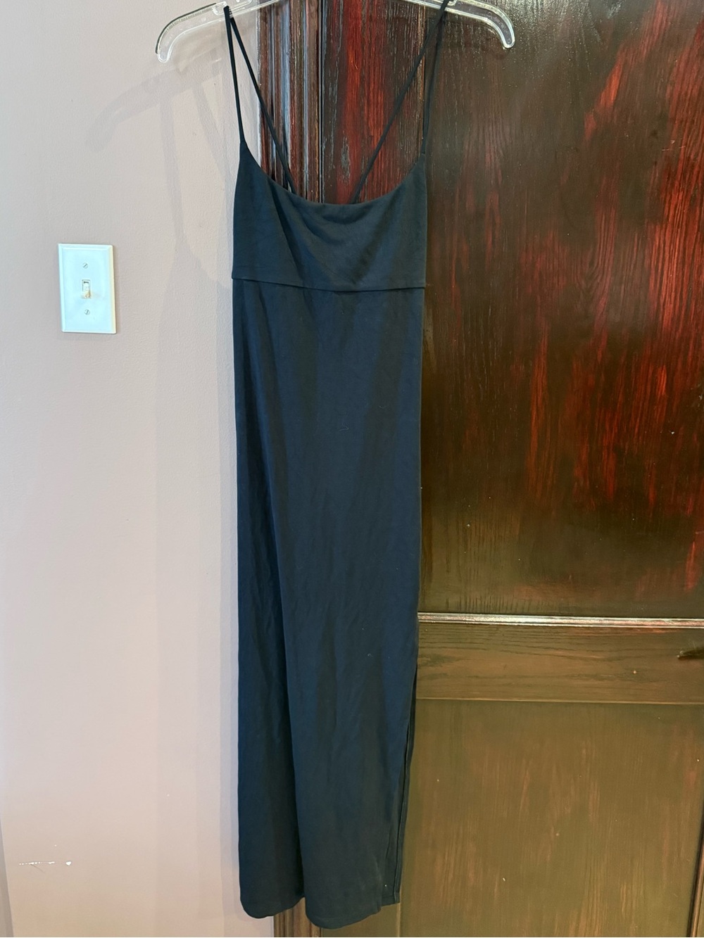 Wilfred Black Slip Dress with Spaghetti Straps - Picture 1 of 7